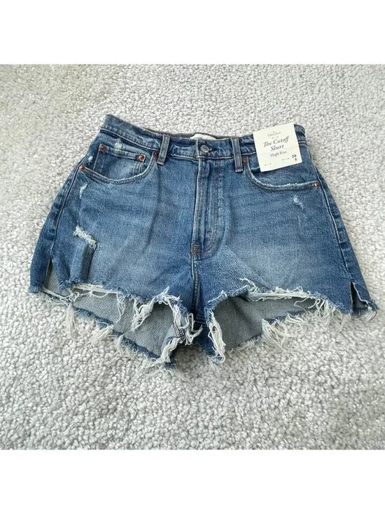 Abercrombie & Fitch The Cutoff Short High Rise Distress Womens 28/6 - Picture 1 of 9
